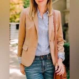 I.Crew school boy classic blazer in camel tan